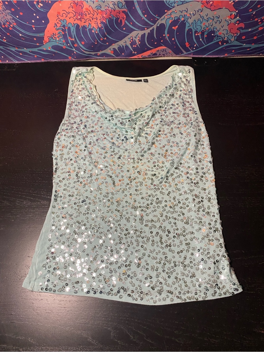 Apt. 9 Mint Sequin Scoop Neck Tank